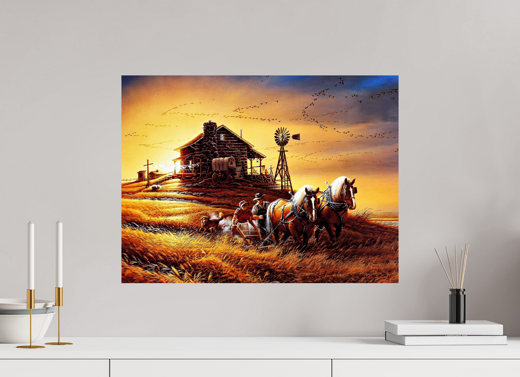 60 x 45 cm, Cromelux "Kuldne õhtupoolik talus"